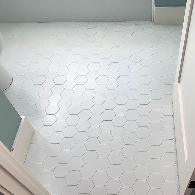 tile floor in a geometric pattern