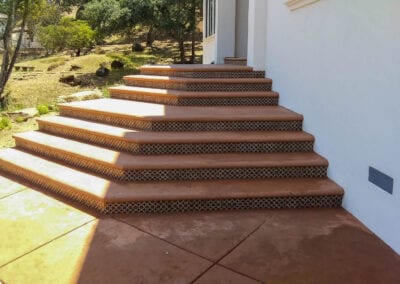 Tiled outdoor stairs